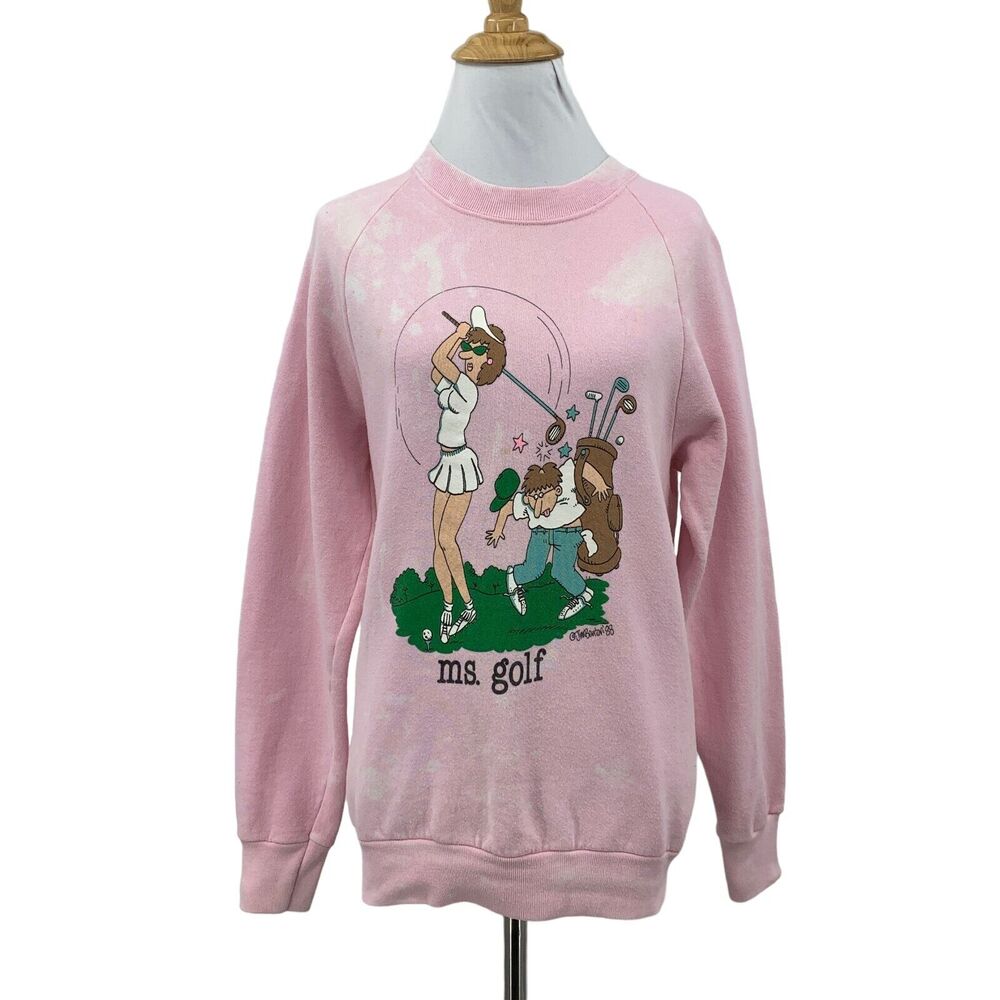 Vintage Jim Benton Sweatshirt Womens M Medium Ms Golf 1988 Funny Fleece Golfer